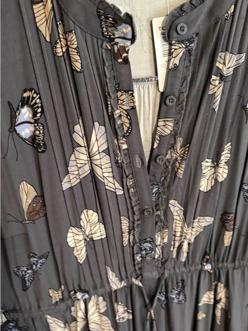 Torrid NWT Charcoal Butterfly-Print Maxi Dress - Picture 6 of 8
